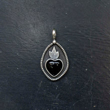 Load image into Gallery viewer, 13: Onyx Sacred Heart Pendant
