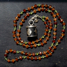 Load image into Gallery viewer, Magic Bell Necklace| Sterling Silver| Garnet &amp; Peridot Beads
