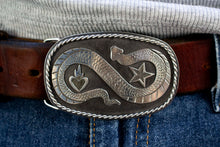 Load image into Gallery viewer, Serpent Belt Buckle| .925 Sterling silver|Hand Engraved
