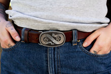 Load image into Gallery viewer, Serpent Belt Buckle| .925 Sterling silver|Hand Engraved
