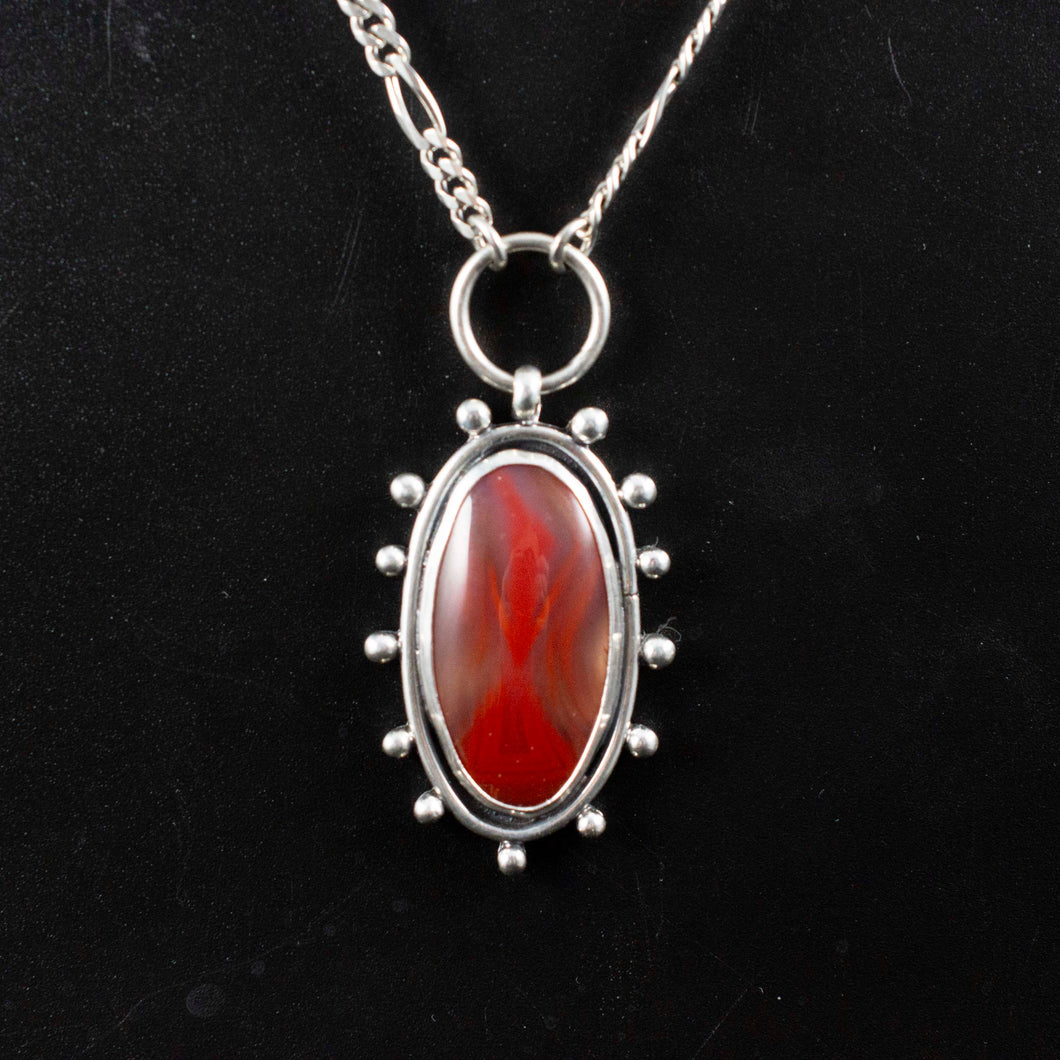 Fire Sprite Necklace| .925 Silver| Queensland Agate