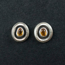 Load image into Gallery viewer, Asteria Studs|.925 Sterling Silver| Spessartine Garnet
