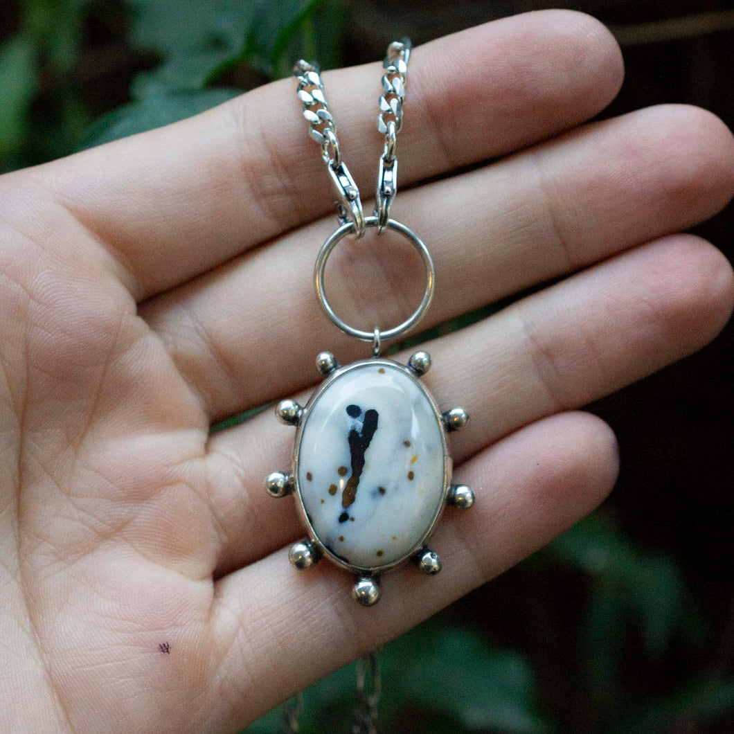 Hekate Necklace| .925 Silver| Jasper & Hematite| Grounding