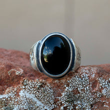 Load image into Gallery viewer, Signet Ring| .925 Sterling Silver| Black Onyx| Protection
