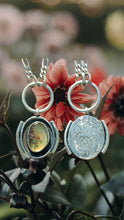 Load image into Gallery viewer, Fire Opal Talisman| Hand Engraved Peonies
