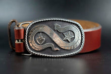 Load image into Gallery viewer, Serpent Belt Buckle| .925 Sterling silver|Hand Engraved
