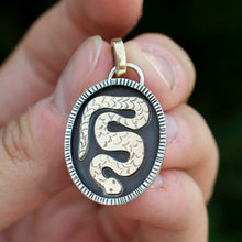 Load image into Gallery viewer, Serpent Talisman Necklace| 14k Gold &amp; .925 Silver| Protection
