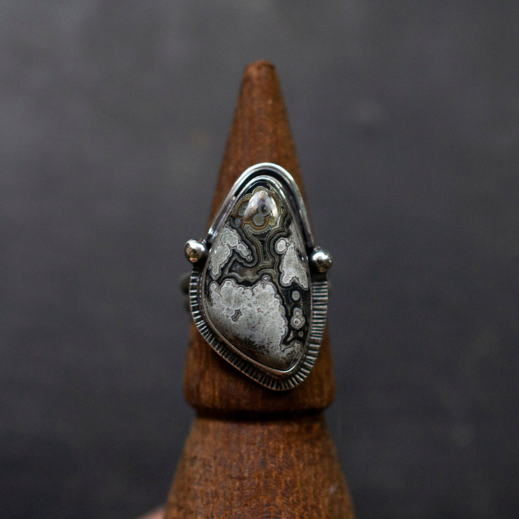 Black Lace Agate Celestial Ring