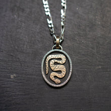 Load image into Gallery viewer, Serpent Talisman Necklace| 14k Gold &amp; .925 Silver| Protection
