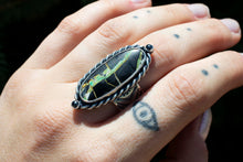 Load image into Gallery viewer, Variscite &amp; Hematite Ring | Sterling Silver| Size 8.25
