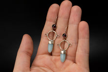 Load image into Gallery viewer, Aphrodite Earrings| .925 Silver| Garnet &amp; Amazonite
