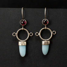 Load image into Gallery viewer, Aphrodite Earrings| .925 Silver| Garnet &amp; Amazonite
